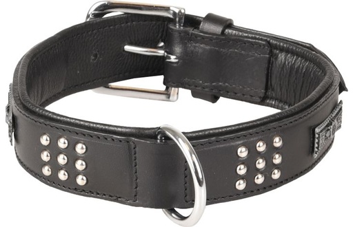 [520052] HALSBAND SEDONA LEDER+FITTING ZWART 39-45CM 37MM