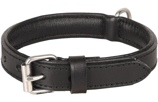 [BR_214598] HALSBAND ARIZONA LEDER ZWART 26-32CM 20MM