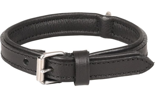 [BR_214600] HALSBAND ARIZONA LEDER ZWART 23-27CM 18MM