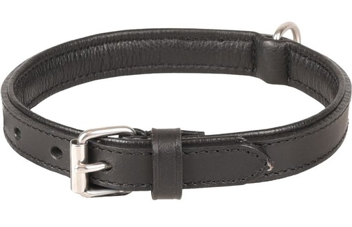[BR_214601] HALSBAND ARIZONA LEDER ZWART 30-37CM 20MM