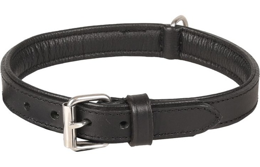[520036] HALSBAND ARIZONA LEDER ZWART 36-42CM 23MM