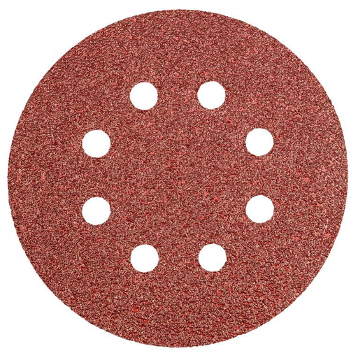 [55H939] CIRKELSCHUURPAPIER 8 GATEN 125MM VELCRO K40