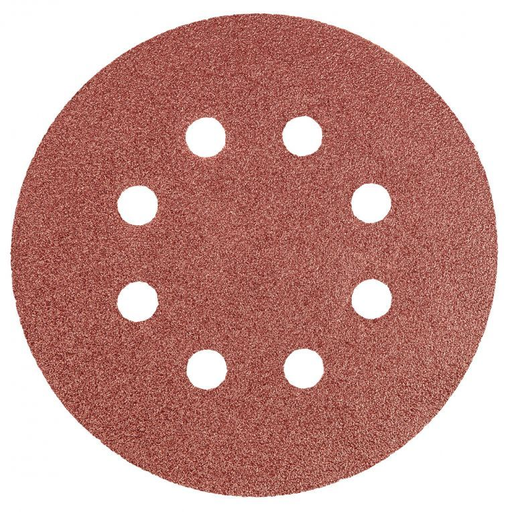 [55H941] CIRKELSCHUURPAPIER 8 GATEN 125MM VELCRO K80