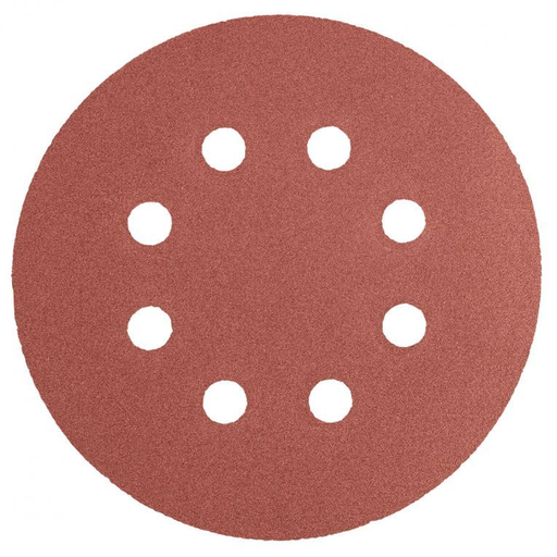 [55H944] CIRKELSCHUURPAPIER 8 GATEN 125MM VELCRO K240