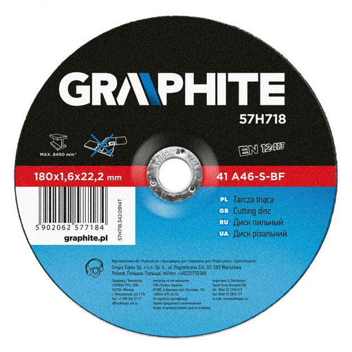 [BR_215088] #*  Doorslijpschijf 180x22x1,6mm Metaal