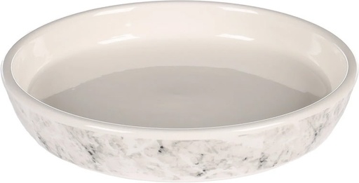[BR_215191] EET-EN DRINKPOT KAT MARMI KERAMISCH GRIJS ROND 250ML 15,5x3CM