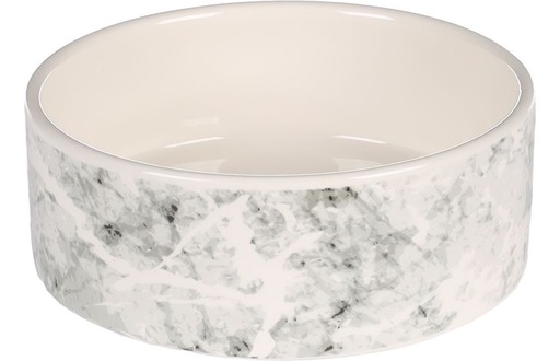 [BR_215671] EET-EN DRINKPOT HOND MARMI KERAMISCH GRIJS ROND 400ML 13,5x4,5CM