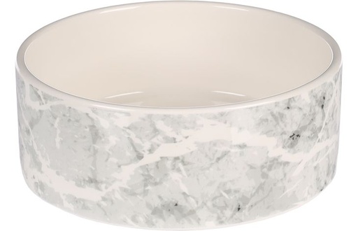 [BR_215672] EET-EN DRINKPOT HOND MARMI KERAMISCH GRIJS ROND 900ML 16,5x6,5CM
