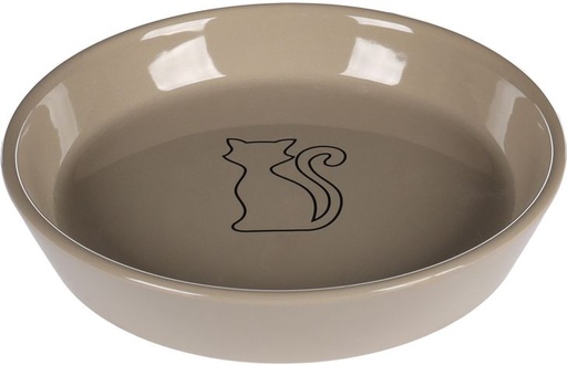 [561276              ] EET-EN DRINKPOT KAT AURI KERAMISCH TAUPE OVAAL 500ML 20x3,5CM