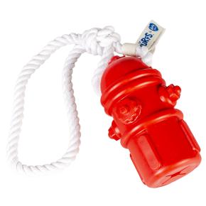 [BR_216001] Brandweer smurfen rubberen snackspeeltje 34x6x6cm rood
