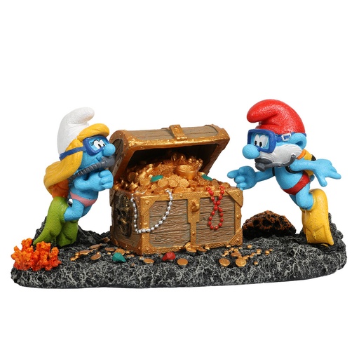 [BR_216012] Smurfen Onder Water Schatkist 18,8x9,7x9,6cm Meerkleurig