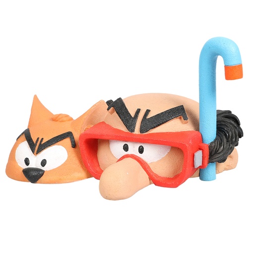 [BR_216014] Smurfen Op Water Gargamel & Azraël Snorkel 14,4x10x8,4cm Meerkleurig