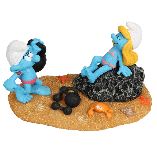[BR_216022] Smurfen Strand Smurfin & Potige Smurf 16,2x9,6x9,3cm Meerkleurig