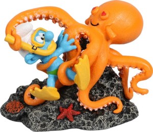 [BR_216029] Smurfen Onder Water Octopus 13,4x7,9x9,8cm Meerkleurig