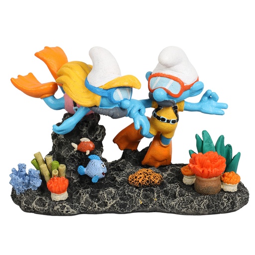[BR_216032] Smurfen Onder Water Duikers 14,8x7,3x9,6cm Meerkleurig