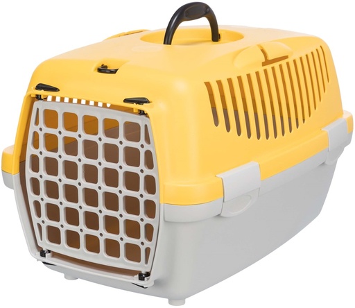 [39816] !! Vervoersbox Capri 1, XS: 32 × 31 × 48 cm, lichtgrijs/geel