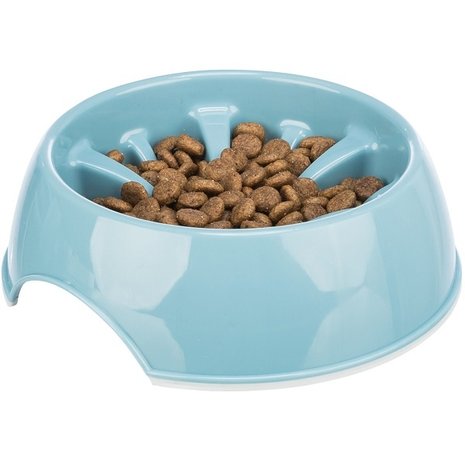 [25026] Slow Feeding voer/waterbak, kunststof/TPR, 0,3 l/ø 16 cm