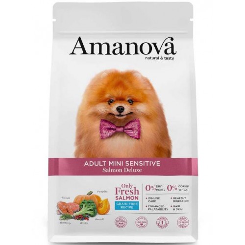 [AMJ91NS07 ] Amanova Dog Adult Sensitive Mini Salmon Grain Free 7kg
