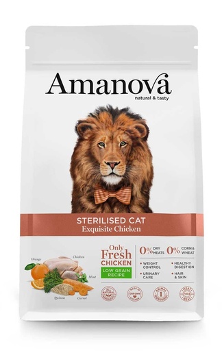 [AMA30ST5B ] Amanova Cat Sterilised Chicken Low Grain 1,5kg