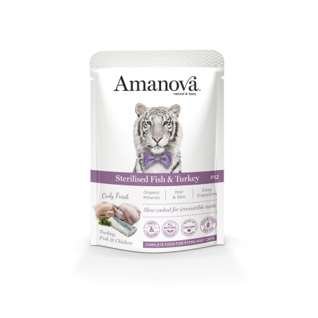 [AMU03SB8A ] Amanova Pouch Cat P12 Sterilised Fish + Turkey 85gr