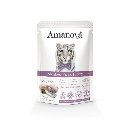 [BR_216383] Amanova Pouch Cat P12 Sterilised Fish + Turkey 85gr
