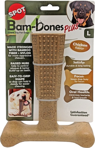 [8455] Spot Bam-Bones Plus Easy Grip Chicken Medium