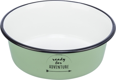 [BR_216503] Voer/waterbak, email/RVS, 1,9 l/ø 21 cm, groen