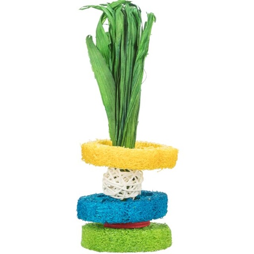 [BR_216524] Luffaringen met rotanbal en houten schijf, ø 6 × 20 cm
