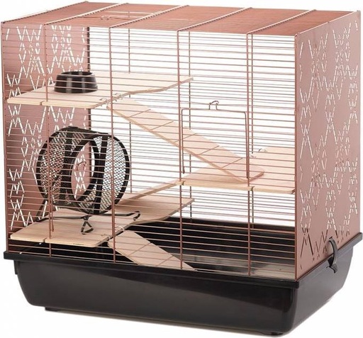 [BR_216696] KNAAGDIERENKOOI COPPER LEX 58x38x55,5CM zwart/koper