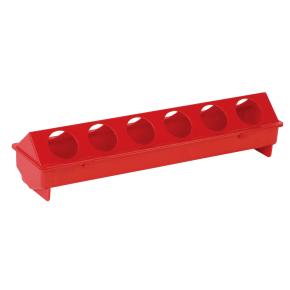 [BR_216701] KIPPENVOERBAK PLASTIEK RONDE GATEN 51x12x11,5cm rood
