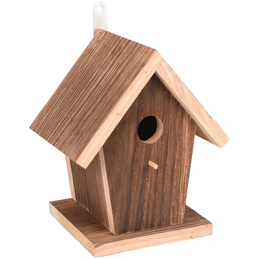 [BR_216867] # NESTKASTJE GERBEN HOUT GEVLAMD BRUIN 19x15x23CM