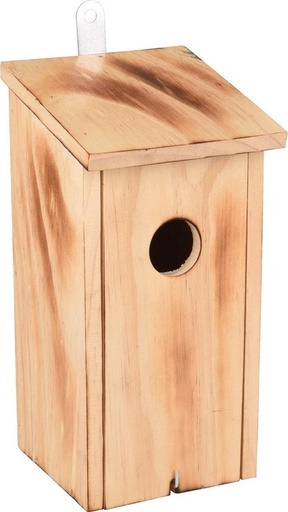 [110304] # NESTKASTJE GIB HOUT GEVLAMD NATUUR 12x12x24CM