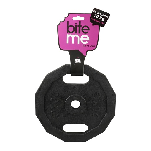 [BR_217086] For The Gainz - barbell hondenspeeltje 22,8x22,8x1,7cm zwart