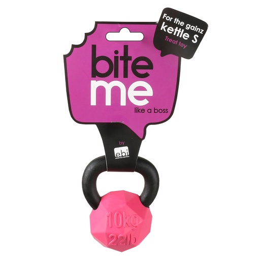 [BR_217087] For The Gainz - kettlebel hondenspeeltje S - 10x8x6,7cm Paars/zwart