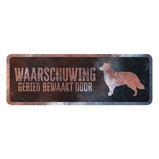 [BR_217133] Waarschuwingsbord Collie nl 40x13x0,3cm Meerkleurig