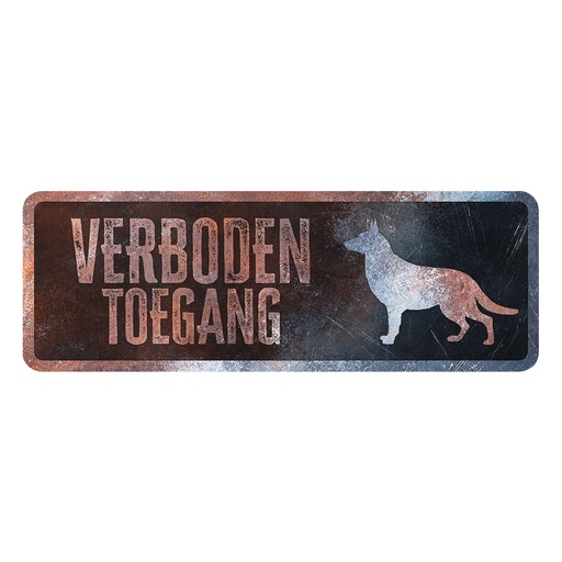 [BR_217134] Waarschuwingsbord German Shepherd nl 40x13x0,3cm Meerkleurig