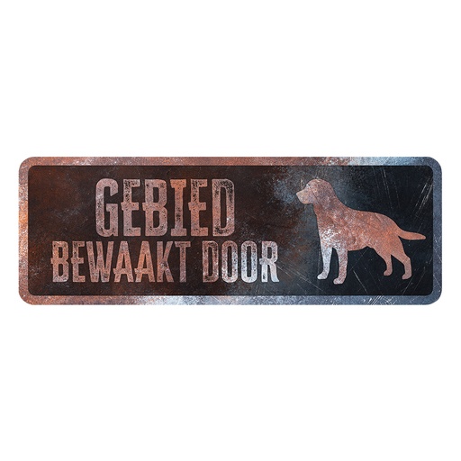 [BR_217136] Waarschuwingsbord Labrador nl 40x13x0,3cm Meerkleurig