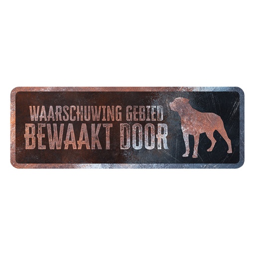 [BR_217138] Waarschuwingsbord Rottweiler nl 40x13x0,3cm Meerkleurig