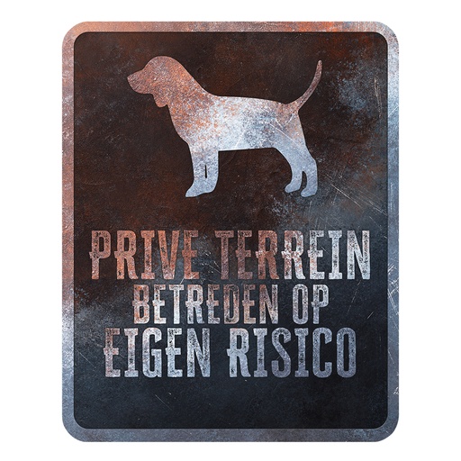 [BR_217148] Waarschuwingsbord Beagle nl 25x20x0,3cm Meerkleurig
