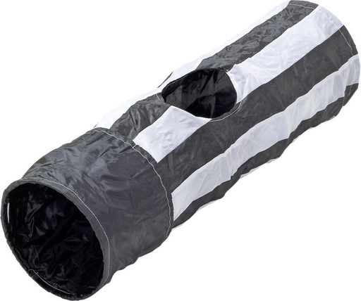 [33160] KATTENTUNNEL FELINE ZWART/WIT 50CM DIA.25CM