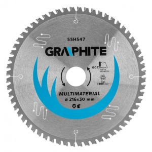 [BR_217314] Blad 216mm, Asgat 30mm, Tanden 60, Geometrische Vertanding, geschikt voor bijna