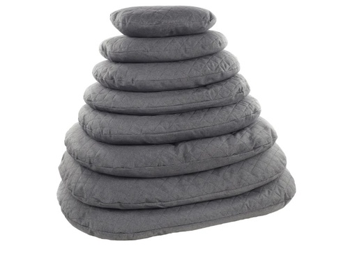 [BR_224008] # BED GENOA OVAAL GRIJS 135x85x27CM