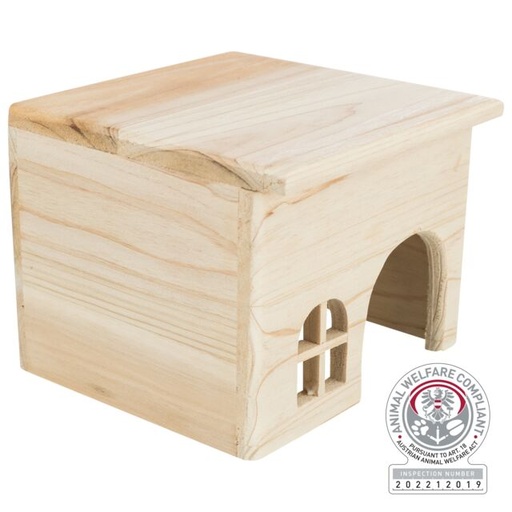 [BR_224511] Huis, spijkervrij, dwergkonijnen, hout, 40 × 20 × 23 cm