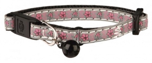[BR_224528] Junior kittenhalsband, reflecterend, bloemen