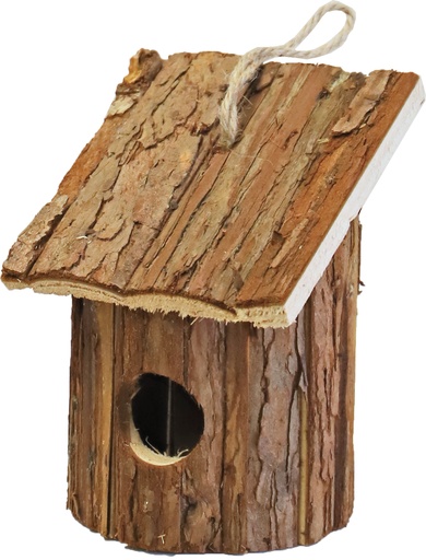 [021 5920] Broedhuis 'natural' rond met schuindak hangbaar, 16 cm