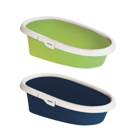[BR_224603] Kattenbak Excalibur Met Rand 43x31x14cm night blue/bitter green
