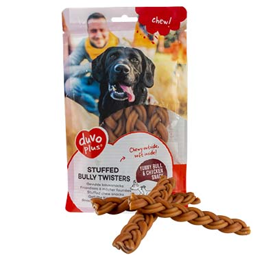 [BR_224708] Chew! Gevulde bully twisters 15cm - 7pcs -252g bruin