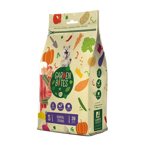[10095] GARDEN BITES DENTAL STICKS SMALL ZAKJE 13cm - 28pcs gemengde kleuren