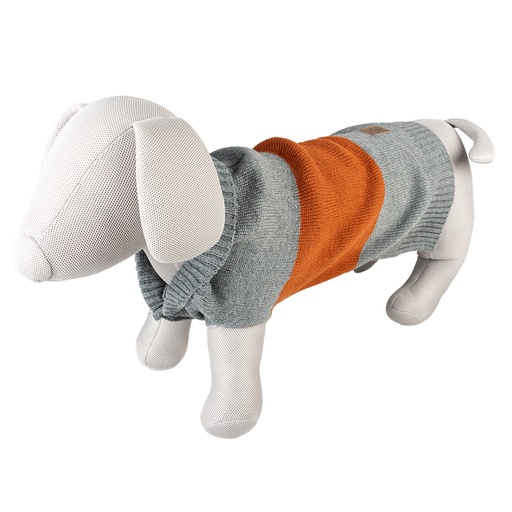 [BR_224848] Hondensweater Cozy M - 50CM grijs/oranje