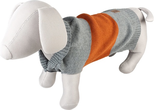 [BR_224850] Hondensweater Cozy XL - 70CM grijs/oranje